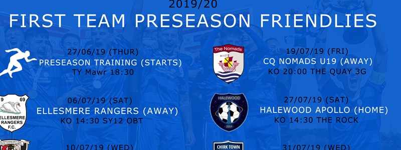 First Team Preseason Friendlies 2019/20