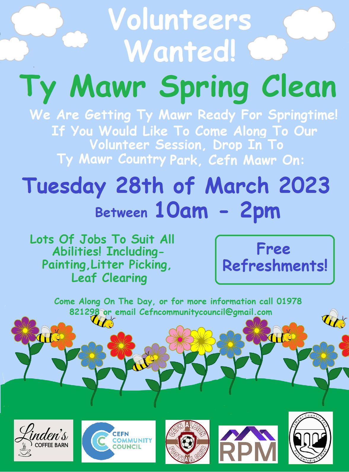 Join Cefn Albion in Supporting the Ty Mawr Spring Clean